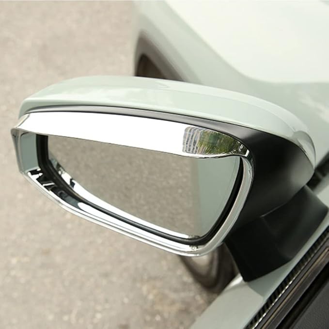 ERIDANUS Auto Accessories Fit for RAV4 2024 2023 2022 2021 2020 2019 Side Rearview Mirror Rain Eyebrow Cover Trim (Chrome Silver) ABS 2 PCS