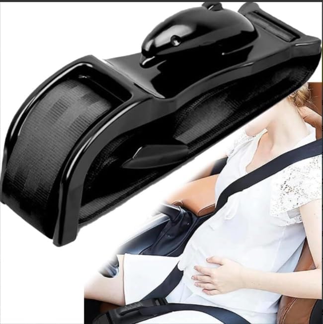 Car Seat Belt Cover for Pregnancy, Soft Harness for Neck and Abdomen Protection, with Adjustable Strap Soft Harness, Comfort Enhancer for Maternity Car Universal Travel(Black)