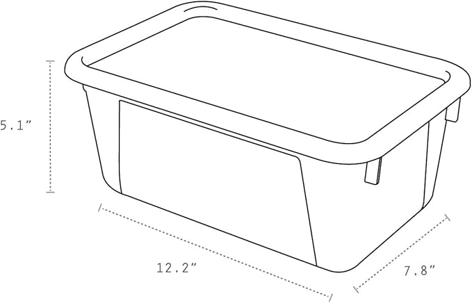 Storex Small Cubby Bins – Plastic Storage Containers for Classroom with Non-Snap Lid, 12.2 x 7.8 x 5.1 inches, Purple, (62411