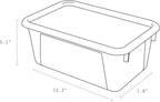 Storex Small Cubby Bins – Plastic Storage Containers for Classroom with Non-Snap Lid, 12.2 x 7.8 x 5.1 inches, Purple, (62411