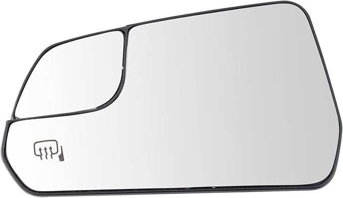 TRQ Left Driver Side Mirror Glass Heated Snap On Clear Compatible with 2018-2020 Ford Mustang FO1324220