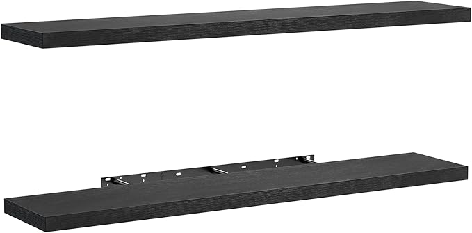 AMADA HOMEFURNISHING Floating Shelves, 47″ Large Wall Mounted Shelves for Bathroom, Bedroom, Living Room, Kitchen, Office, Ha