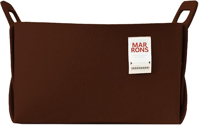 Collapsible Felt CHOCOBROWN Storage Bin Large 14.6"x9.4"x9.4" – Foldable Basket with Handles for Closet, Laundry Room Organiz