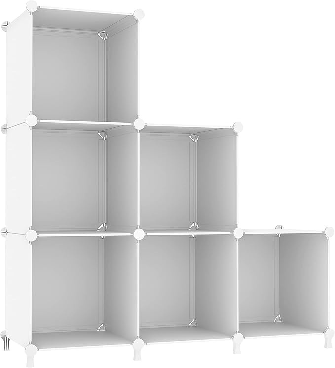 AWTATOS Cube Storage Organizer, Storage Cubes Shelves Bookshelf, 6 Cube Closet Organizers and Storage, DIY Stackable Plastic 