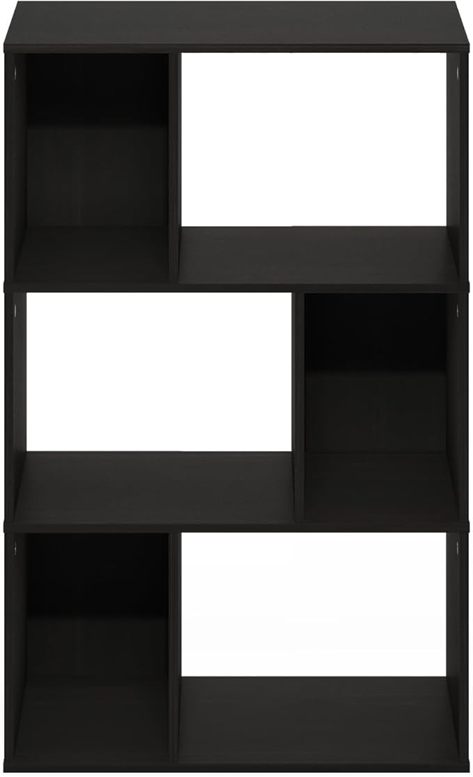 Furinno DALY Book Shelf, 6-Cube Bookshelf, Cube Storage Organizer Bookcase with Irregular Compartments, 11.7 x 23.6 x 36.8, f