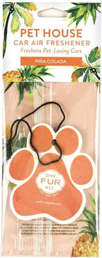 One Fur All Pet-Friendly Car Air Freshener - Pina Colada Pack of 4 - Non-Toxic, Long-Lasting Odor Eliminating Air Freshener f