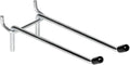 10 Pcs Pegboard Hooks, 6 Inch Peg Board Hooks, Pegboard Pegs Accessories with Rubber Tipped, Double Peg Hook Fit 1/4” Hole, H