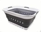 SAMMART 42L (11 gallon) Collapsible Plastic Laundry Basket - Foldable Pop Up Storage Container/Organizer - Space Saving Hampe