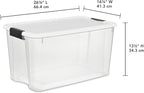 Sterilite 24-Pack Ultra Latching Box, Storage Bins with Lids, Clear Plastic, 70 Quart - Heavy-Duty Organizing Containers for 