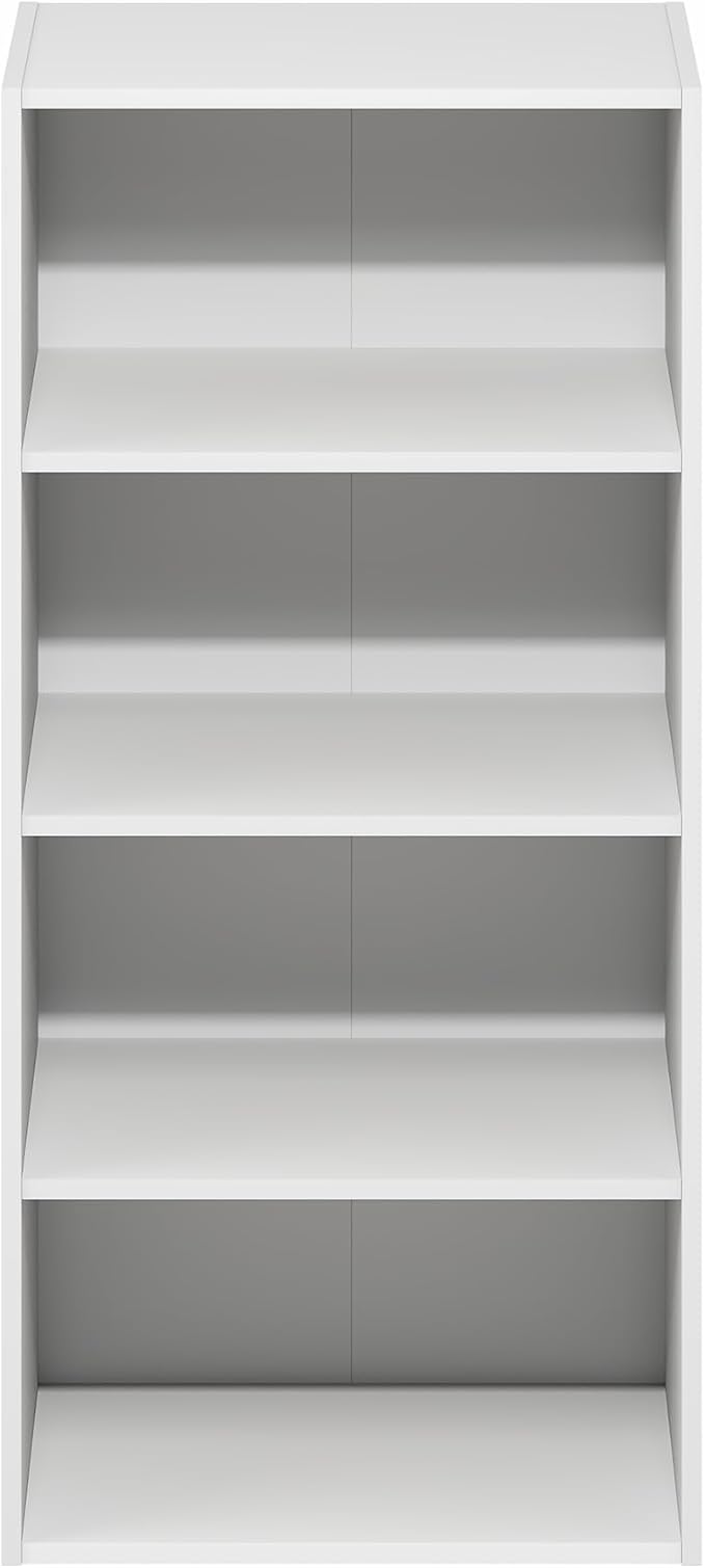 Furinno Basic Book Shelf, 4-Tier Bookcase with Open Shelf, Bookshelf, Cube Storage Organizer, 11 x 17 x 35, for Living Room, 