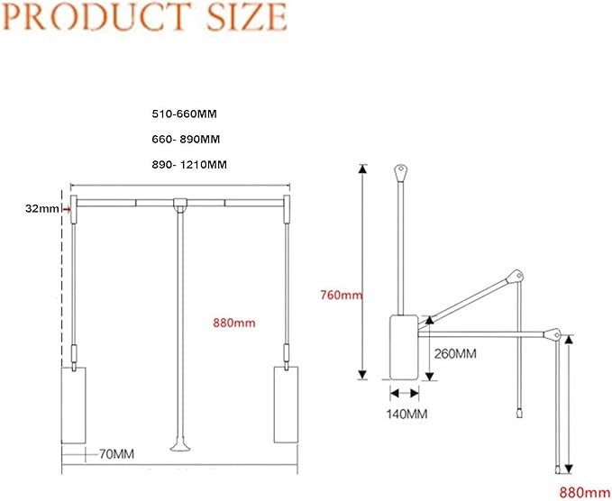 Pull Out Clothes Rail Extendable Pull Out Closet Rod - Adjustable Clothing Organizer Holder, Shock-Absorbing Buffer Pull-Down