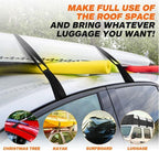 6 Rooftop Cargo Tie Down Hook Straps-Secure Any Car Roof Bag, Roof Rack Cargo Carrier,or Car Top Carrier,Durable and Solid, No Roof Rack Required, Compatible with Most Cars - Registered Patent (black)