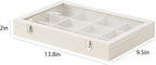 Coward Jewelry Organizer Box, Beige Velvet 12 Grids Bracelet Bangle Necklace Jewelry Display Tray Case with Transparent Glass