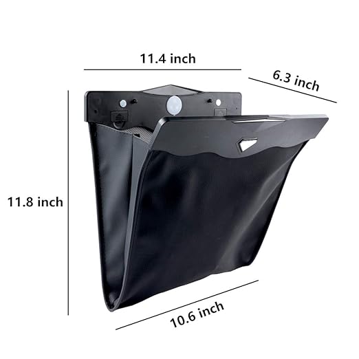 XSUPER Hanging Trash Bag with Smart LED, Magnetic Car Can, Waterproof PU Leather Garbage Can, Multipurpose Garbage Bag for Back Seat with 15 Disposable Bags, Black
