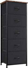 Somdot Tall Dresser for Bedroom with 5 Drawers, Storage Organizer Chest of Drawers with Removable Fabric Bins for Closet Beds