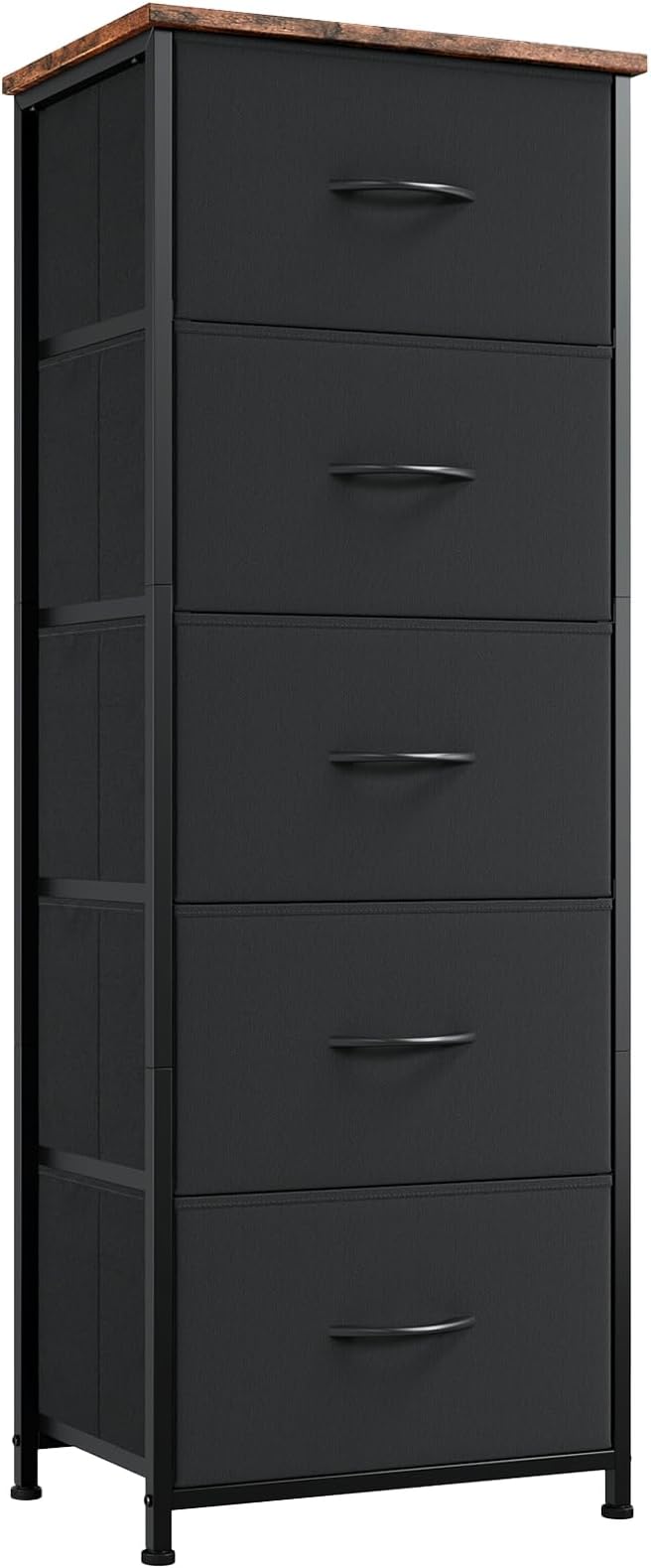 Somdot Tall Dresser for Bedroom with 5 Drawers, Storage Organizer Chest of Drawers with Removable Fabric Bins for Closet Beds