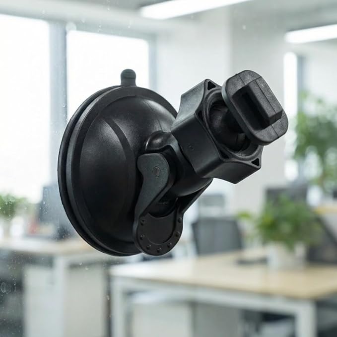 Universal Car Dash Cam Mount - Vacuum Suction Cup Holder with 4 Interchangeable Heads for GPS Navigation and Dashboard Recorder(Buckle w/o CardPos)