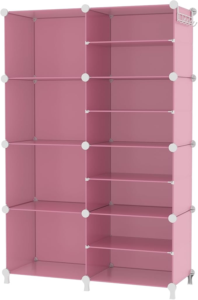 AWTATOS Closet Organizer 8 Cube Storage Shelves Clothes Organizers Closet Storage Stackable Cubby Shelving for Closet Bedroom