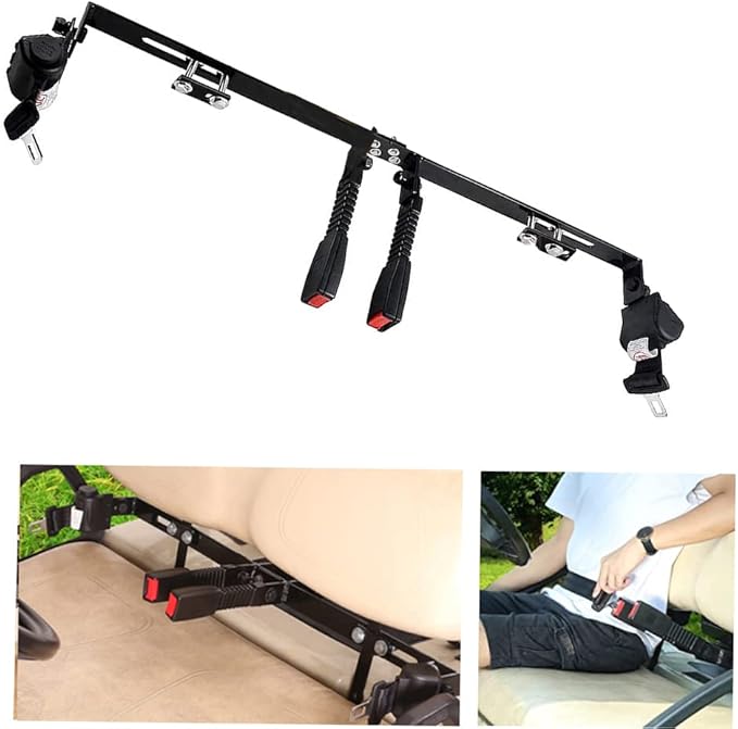 Dr.Acces Universal 2 Passenger Retractable Seat Belts and Bracket Kit for Club Car,EZGO Yamaha etc. Golf Cart