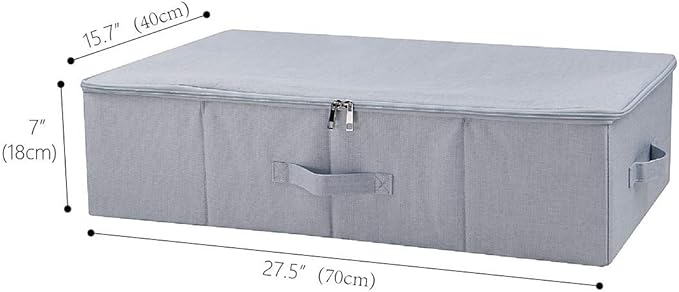 Pack of 3, Folding Under the Bed Storage Bins with Lids, Clothes, Shoes, Blanket, Bedding Closet Organizer Containers, Bedroo