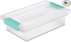 Sterilite 30-Pack Clip Box, Stackable Clear Plastic Bins with Latching Lids, Small - Writing, Arts or Crafts Supplies Storage