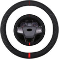 Suede Steering Wheel Cover,Compatible with Hyundai Elantra Tucson Sonata Accent Genesis Santa Veloster SuedeSport Non-Slip Wheel Cover Car Interior Accessories 15 inch for Man and Women