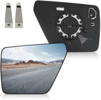 Driver Heated Mirror Glass Replacement for Ford F150 2021 2022 2023 2024, Left Side Rearview Mirror with Blind Spot Light and Backing Plate Fits F150 2021-2024