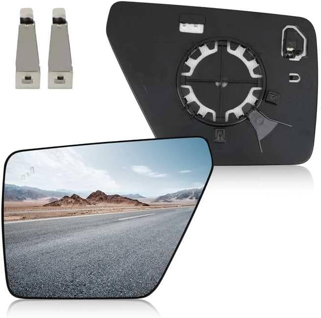 Driver Heated Mirror Glass Replacement for Ford F150 2021 2022 2023 2024, Left Side Rearview Mirror with Blind Spot Light and Backing Plate Fits F150 2021-2024