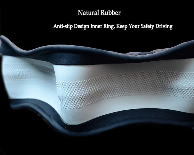 New Diamond Leather Steering Wheel Cover with Bling Bling Crystal Rhinestones, Universal Fit 15 Inch Car Wheel Protector for 