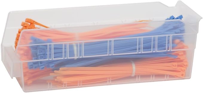 Akro-Mils 30120 Plastic Shelf Bins, Heavy Duty Storage Bins for Garage, Closet, and Drawer Organization, 12" x 4" x 4", Clear