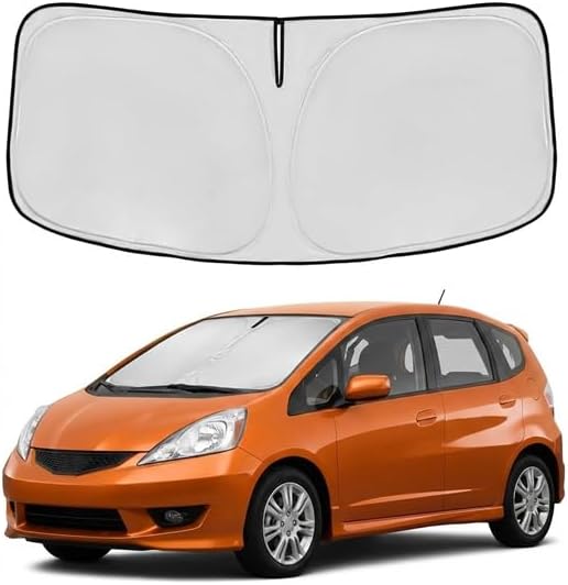 Windshield Sun Shade for Honda Fit 2007-2024 Sunshade Front Window Shade Custom for Fit Accessories Sun Visor Foldable Shade Blocks UV Rays Accessories