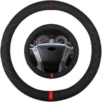 Suede Steering Wheel Cover,Compatible with Infiniti QX80 QX56 Suede Leather Sport Non-Slip Wheel Cover Car Interior Accessories 15.5 16 inch for Man and Women