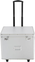 Locking File Box Aluminum Alloy Portable Storage Case with Telescopic Handle Mobile File Organizer with Combination Lock Roll