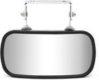BOOLEE Convex Mirror Stainless Steel Rectangular U-Bracket for Cars Trucks Boats Tractors Forklifts Improves Visibility Rear view and Side Mirror Universal Screw Fixed