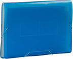 JAM PAPER Accordion Folders - 13 Pocket Plastic Expanding File - Legal Size - 10 x 15 - Blue - Sold Individually