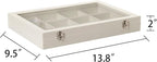 Frebeauty Velvet Jewelry Tray,12 Grid Jewelry Organizer with Clear Lid,Bracelets Holder,Jewelry Display Case with Clasp,Drawe