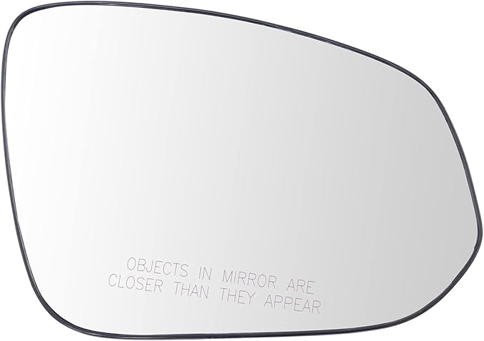 TRQ Passenger Side Mirror Glass with Backing Plate Compatible with 2014-2017 Toyota Highlander TO1325120