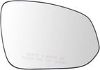 TRQ Passenger Side Mirror Glass with Backing Plate Compatible with 2014-2017 Toyota Highlander TO1325120