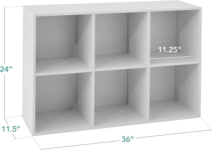 Best Choice Products 6-Cube Storage Organizer, 11in Shelf Opening, Bookcase, Display Shelf, Customizable w/ 3 Removable Back 