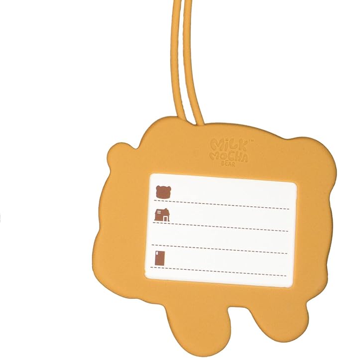 Mocha Luggage Tag in Brown Authorized Milkmochabear Merchandise Cute Adorable Silicone with Name ID Card Suitcase Label Trave