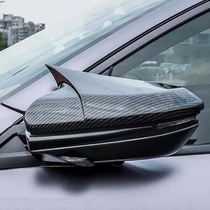 Side Mirror Cover Caps Rearview Cover ABS Ox Horn Door Side Mirror Trim Cover For Honda Civic 10th Gen 2016-2021 (Carbon Fiber)