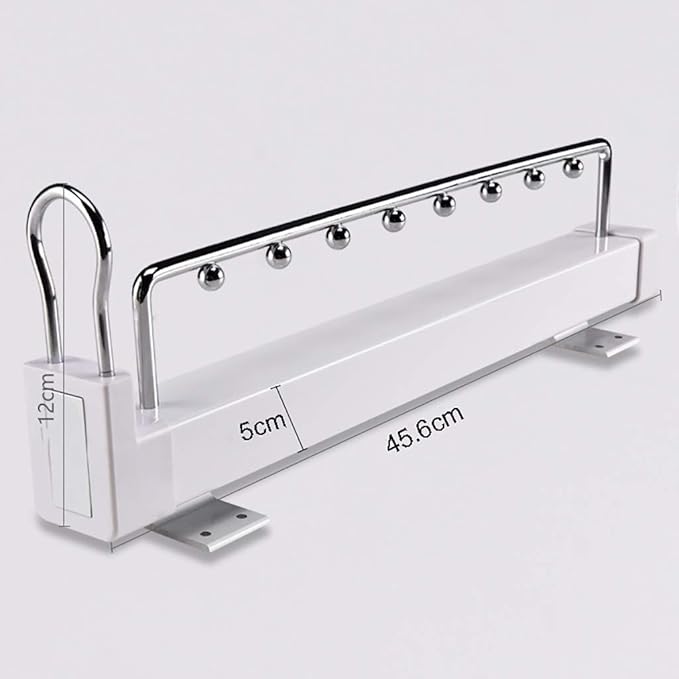 Pull Out Clothes Rail,Extendable Clothes Hanger Rail,Organizer Rack for Depth 14In/18In Wardrobe-White,45.6cm/18inch