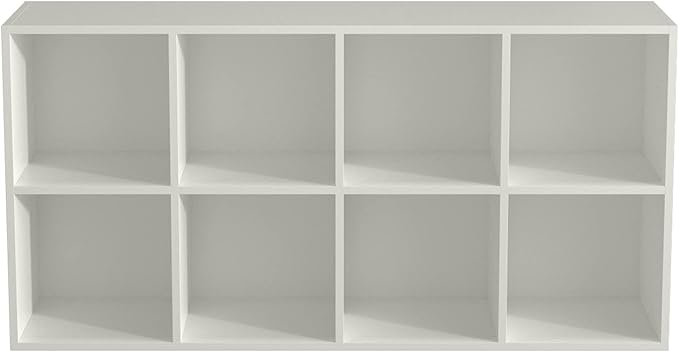 OSCHF 8-Cube Storage Shelf Bookcase - Wooden 4-Tier Floor Standing Open Bookshelf, Modern TV Stand up to 55 Inchs for Home an