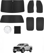 6PCS Window Shades for Ford F150 4-Door (2015-2025) Accessories – Full Coverage Sun Shade for Side Windows, Rear Triangular & Windshield – UV Protection & Privacy for Camping, Napping, Relaxing