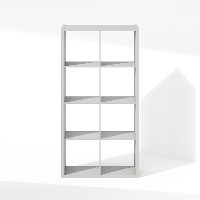 Furinno Cubic Closet Organizers and Storage, 8-Cube Closet Organizer, Open Shelf Closet Storage, Extra Thick Frame for Wardro