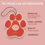 One Fur All Pet House Air Freshener - Ruby Red Grapefruit Pack of 4 - Non-toxic, Pet-Friendly for Small Spaces & Car - Hangin
