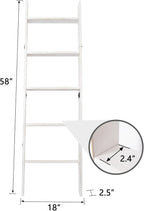 5-Tier Blanket Ladder – 4.8 Ft Wall Leaning Quilt Rack, Farmhouse Blanket Storage for Living Room, Bedroom & Bathroom – Rusti