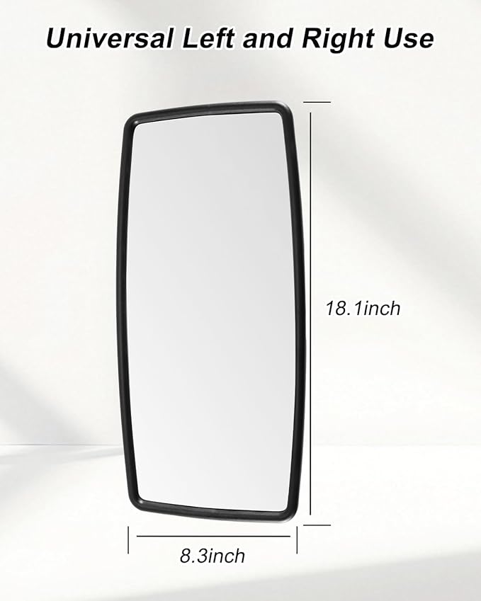 Upper Door Mirror Compatible with International Durastar Workstar Prostar Lonestar 2002–2023, Truck Main Rear View Mirror, Universal Left & Right, Wide Angle
