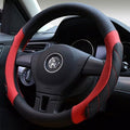 Moyishi Top Leather Steering Wheel Cover Universal Fit Soft Breathable Steering Wheel Wrap (Red1)