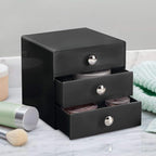 iDesign 35360 3-Drawer Plastic Vanity Organizer, Compact Storage Organization Set for Cosmetics, Dental Supplies, Hair Care, 
